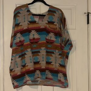 Colorful Geometric Pattern Poncho